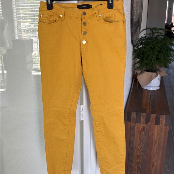 TAHARI Amelia Button Fly Skinny Jeans, Golden Spice Size 10/30 - Picture 3 of 7